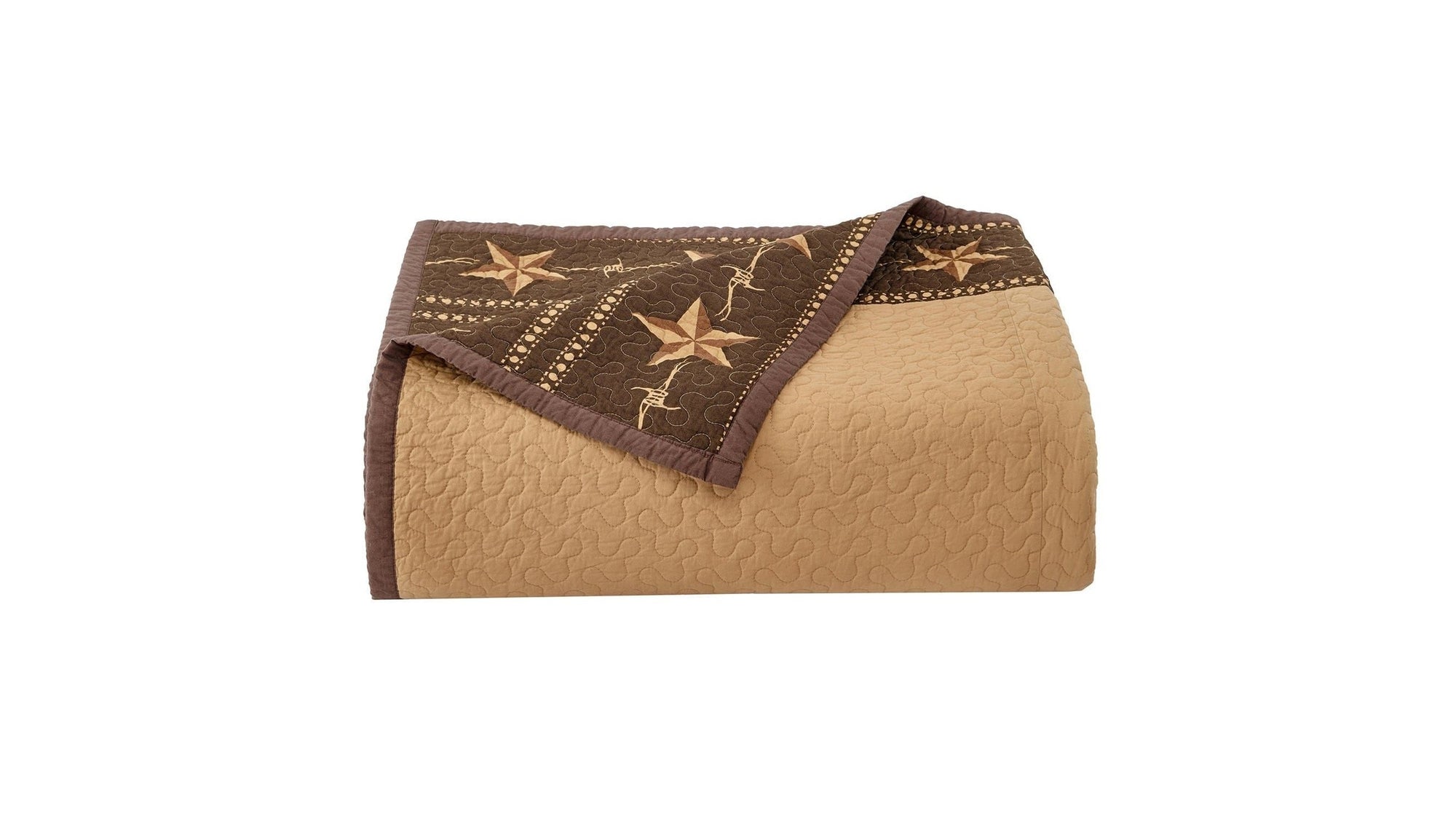 Rustic Star - Twin Star Ranch Reversible Quilt Set Set of 2 - Brown / Tan