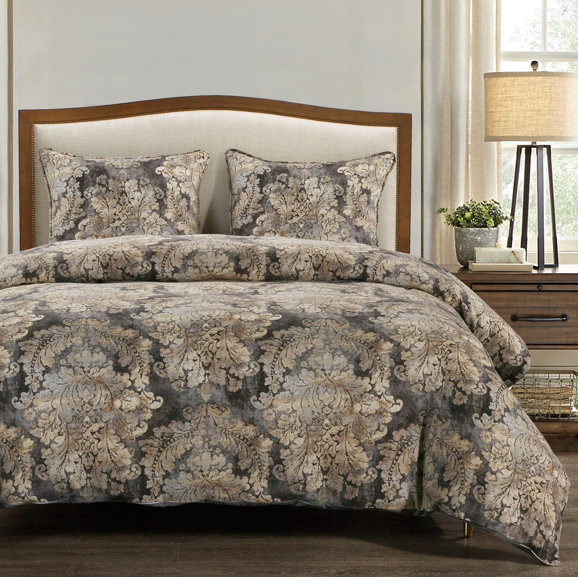 Victoria - King Washed Linen Comforter Set (Set of 3) - Multi Color