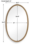 Ellis - Beaded Oval Mirror - Brass