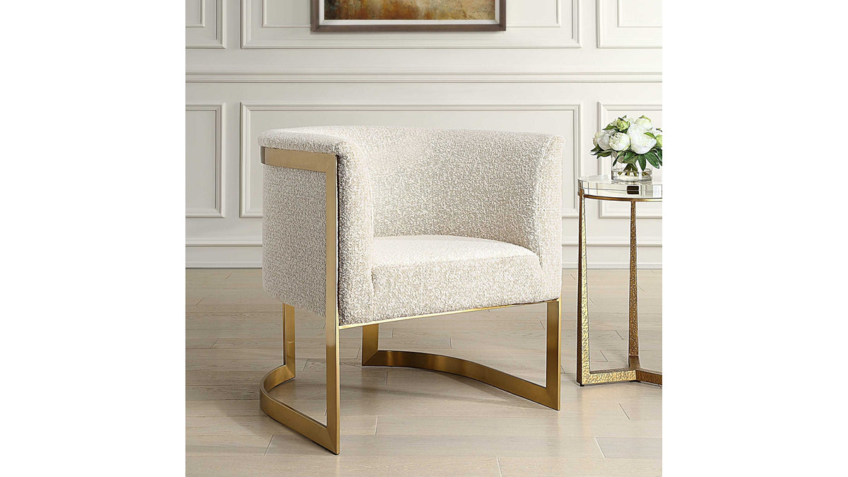 Bellina - Plush Barrel Chair - Gold