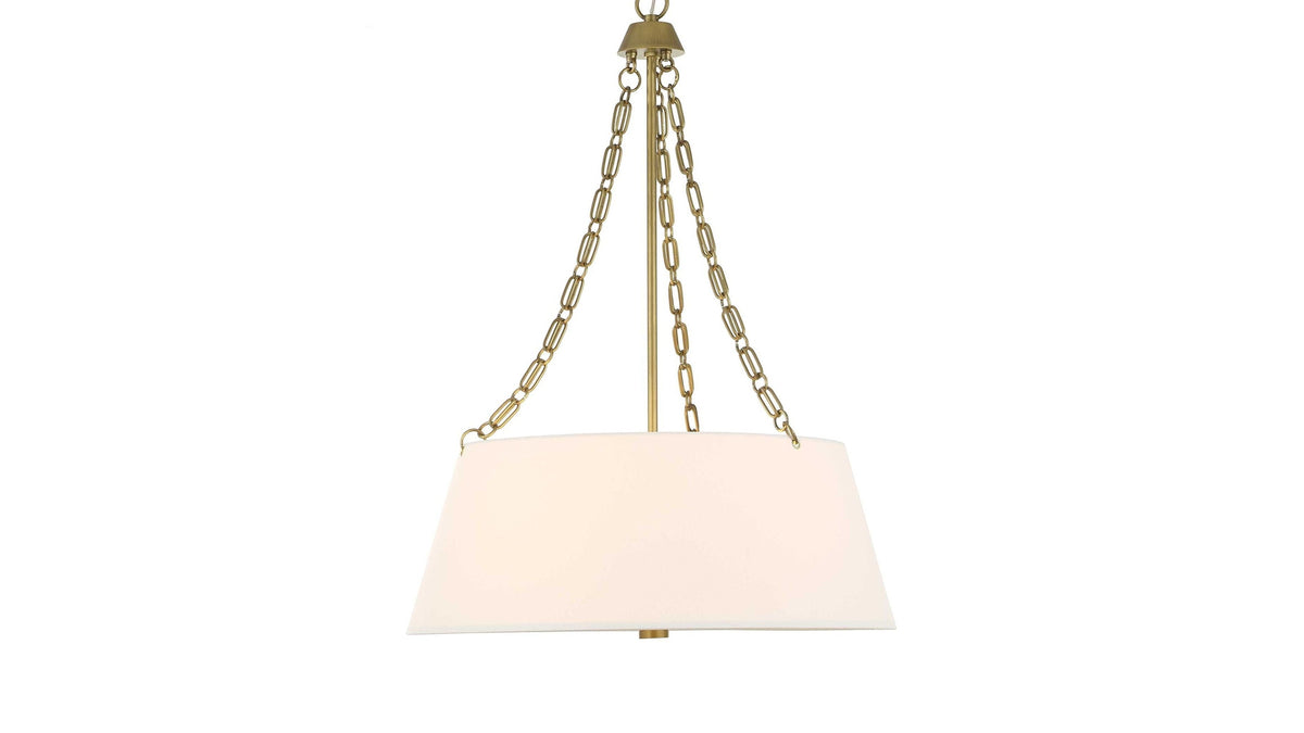 Andalucia - 4 Light Drum Pendant - Gold / White