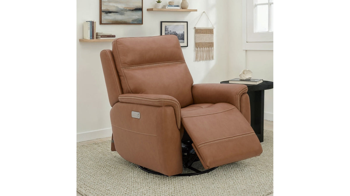 Sawyer - Swivel Glider With Power Headrest, Lumbar, Heat &amp; Massage