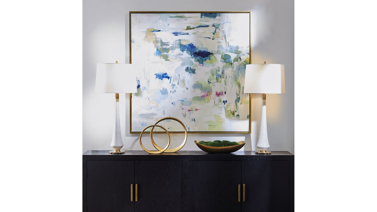 Abstract Reflections - Framed Canvas - Gray
