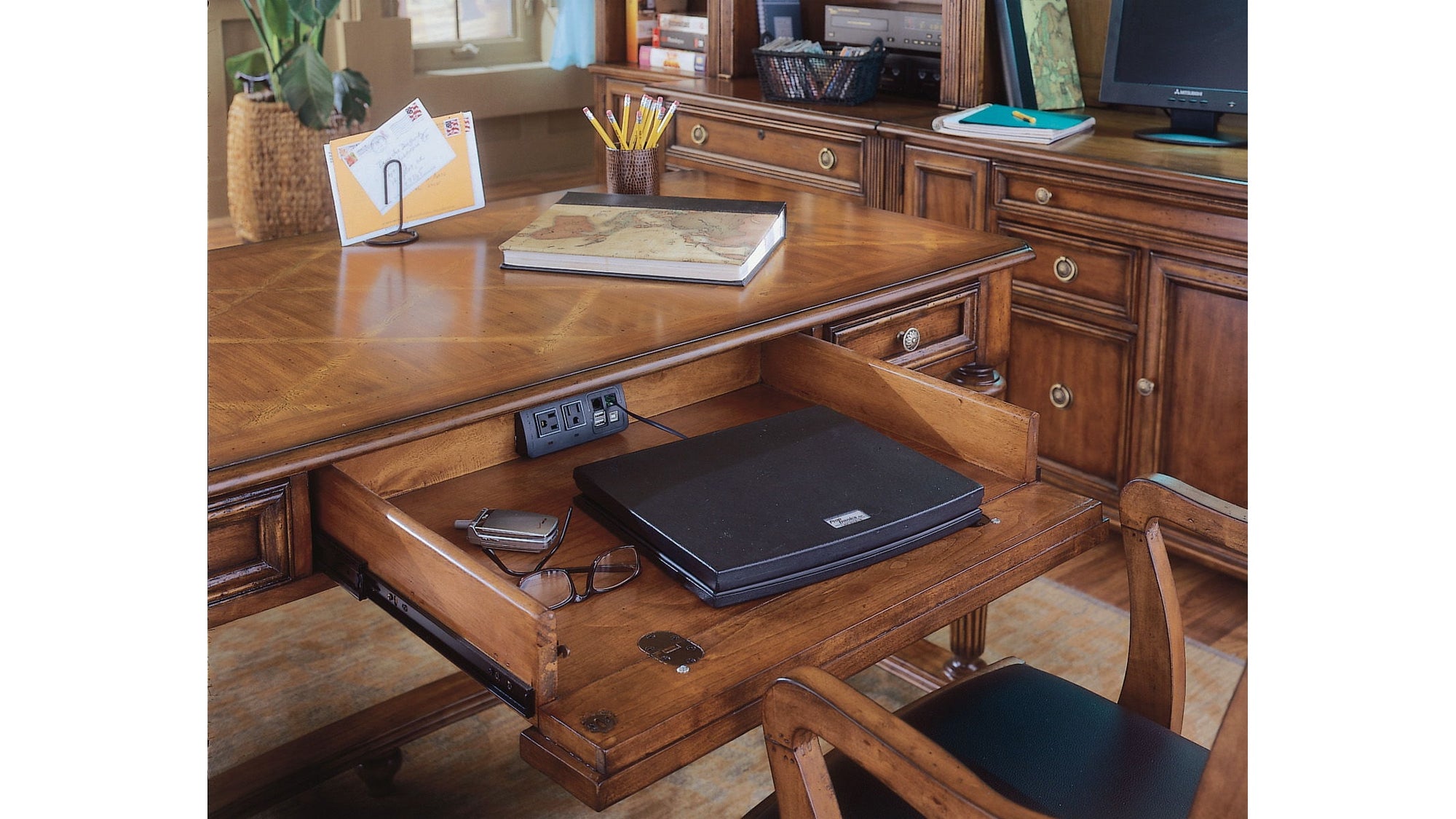 Brookhaven - Leg Desk - Light Brown