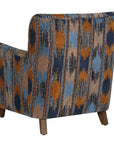 Lainey - Upholstered Ikat Armchair - Blue / Brown / Orange