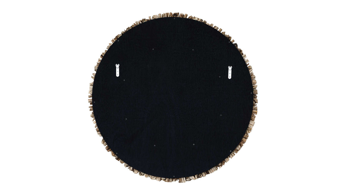 Rossetti - Round Interwoven Wood Mirror - Woodtone