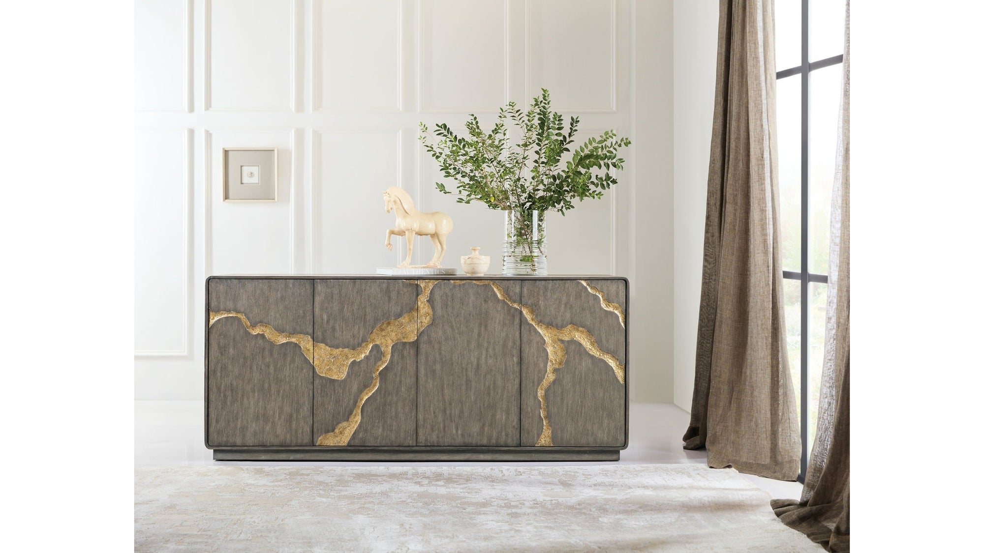 Melange - Fissured Entertainment Credenza - Dark Gray