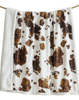 Campfire - Elsa Cowhide Campfire Sherpa Throw 6 Per Carton - Chocolate