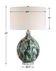 Mihaela - Drip Glaze Table Lamp - Blue / Green
