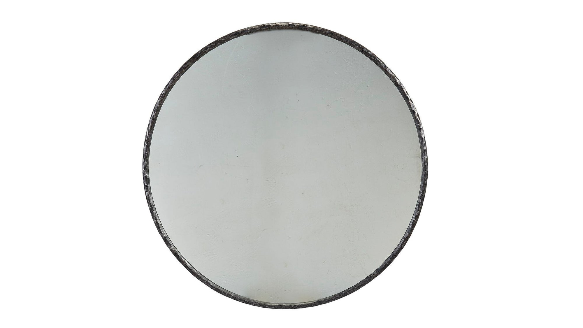 Metal Edge Round Mirror - Dark Gray