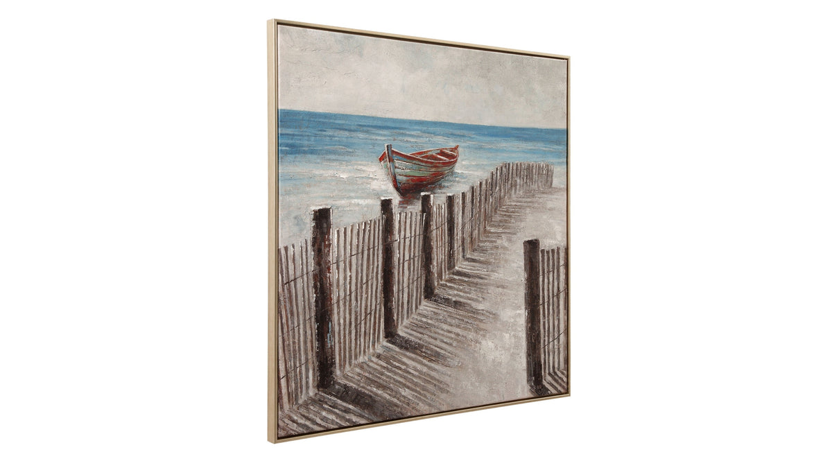 Camden Marsh Framed Canvas - Gray / Blue