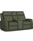 Felix - Power Reclining Loveseat With Console, Power Headrest, Lumbar, Heat & Massage
