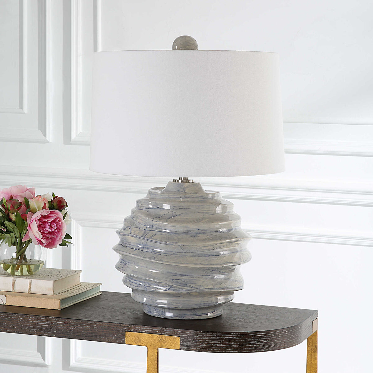 Waves - Blue &amp; White Accent Lamp