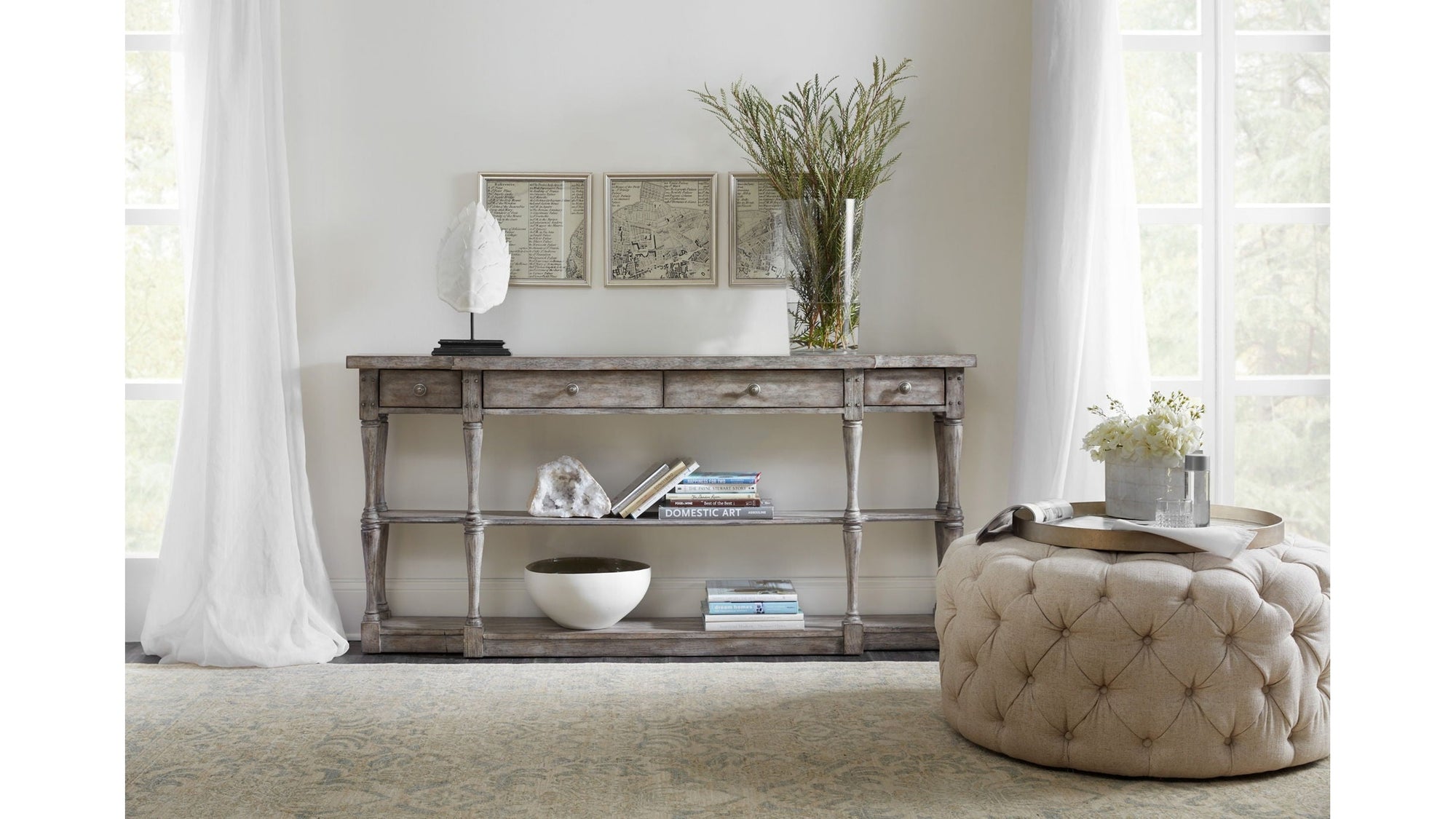 Sanctuary - 4-Drawer Console - Dark Gray
