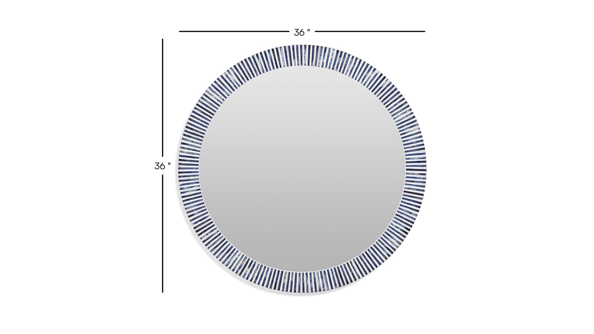 Radial - Bone Wall Mirror - Light Blue