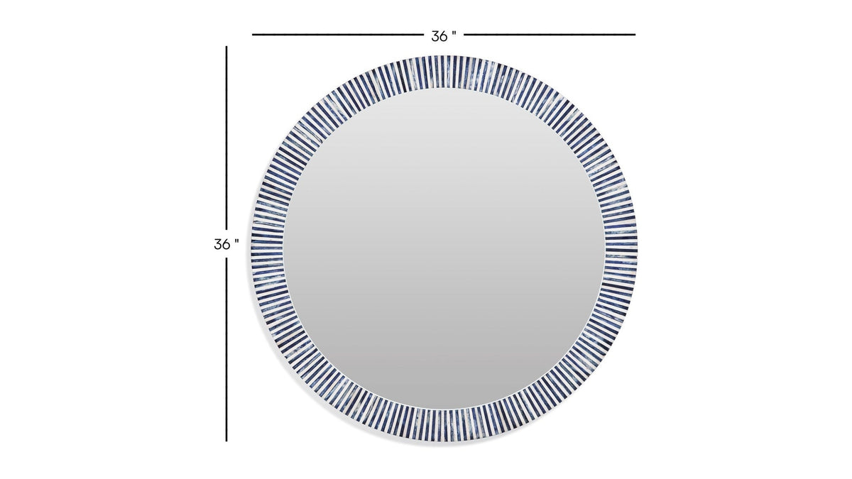 Radial - Bone Wall Mirror - Light Blue