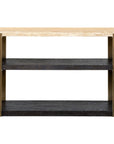 Avalon - Console Table - Bronze Metal Frame With Travertine & Espresso