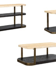 Avalon - Console Table - Bronze Metal Frame With Travertine & Espresso