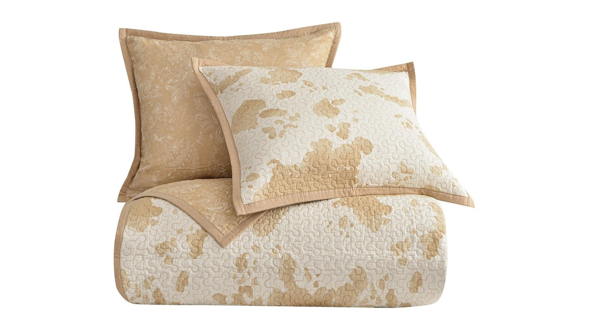 Elsa Cowhide - King Reversible Quilt Set Set of 3 - Light Tan