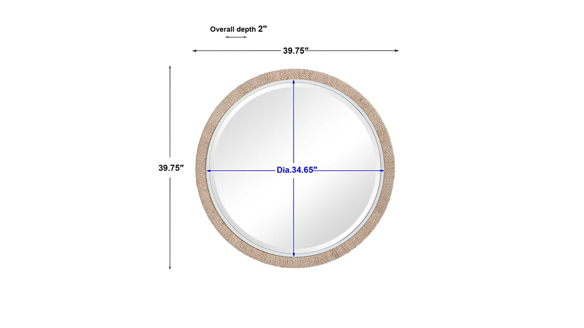 Carbet - Round Rope Mirror - Light Brown