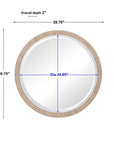 Carbet - Round Rope Mirror - Light Brown