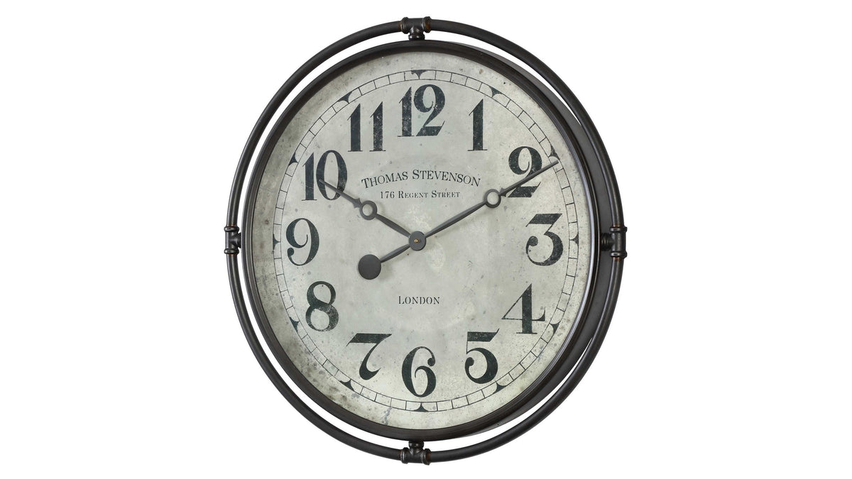 Nakul - Industrial Wall Clock - Silver