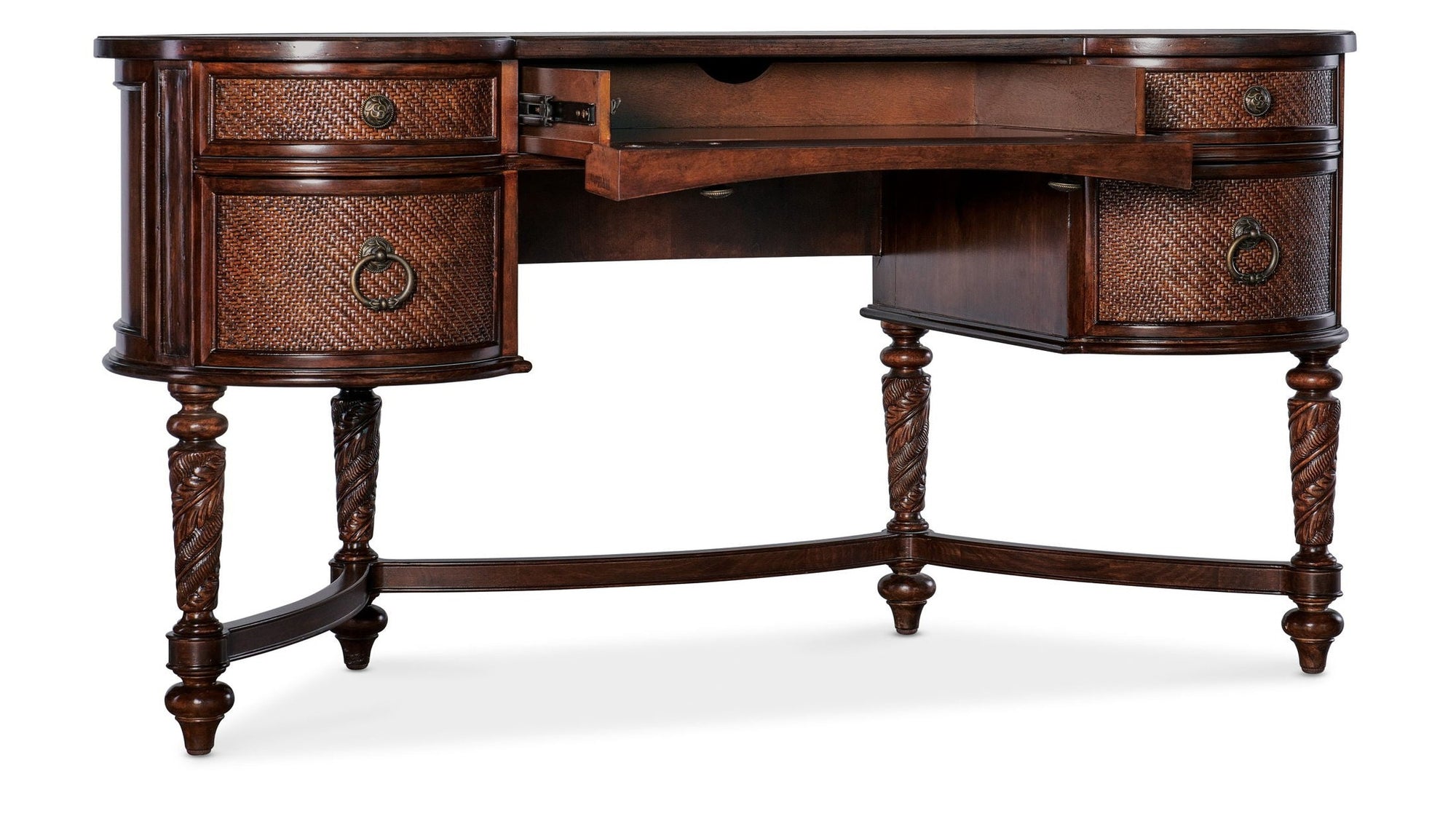 Charleston - Kidney Writing Desk - Dark Brown