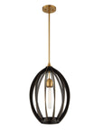 Darby - 1 Light Architectural Oval Pendant - Bronze / Black