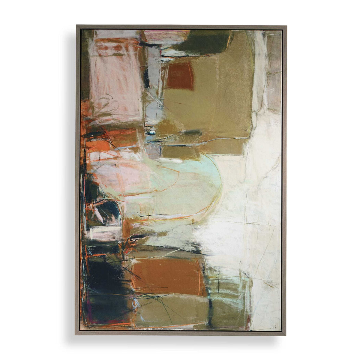 Palace Walls - Framed Abstract Art - Black / Blue / Brown / Green / Orange / Pink / Purple / White / Yellow