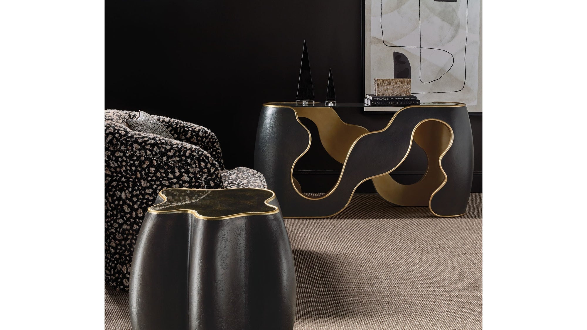 Melange - Even And Flow Console Table - Black