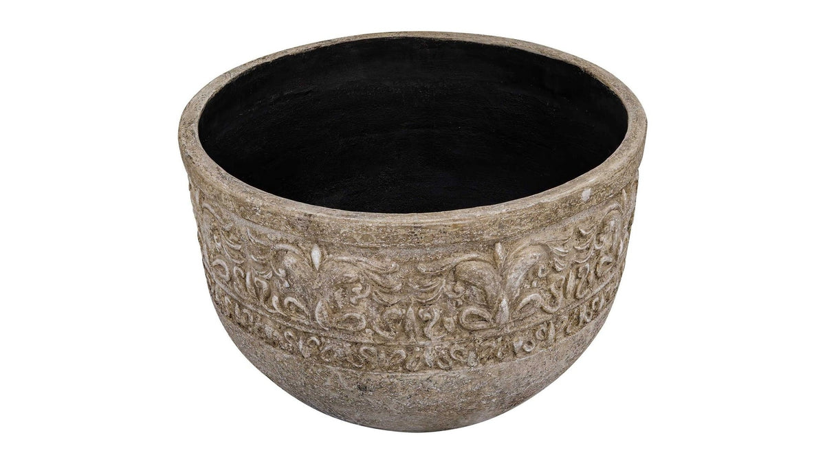Regalia - Indoor-Outdoor Stone Planter - Brown
