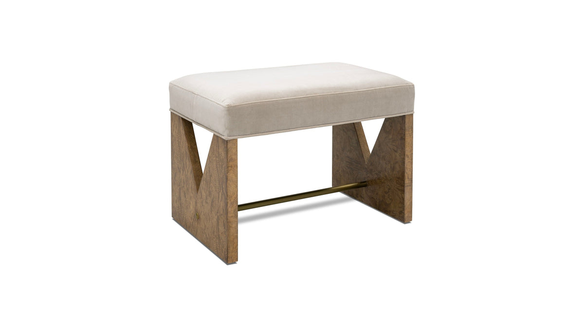 Laurent - Accent Stool - Brown Ash Burl / Gray