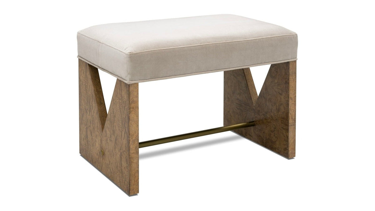 Laurent - Accent Stool - Brown Ash Burl / Gray