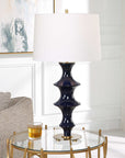 Coil - Sculpted Blue Table Lamp