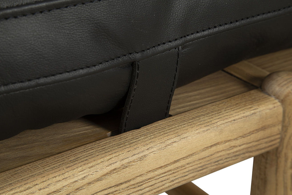 Osborne - Leather Bench - Black / Light Brown