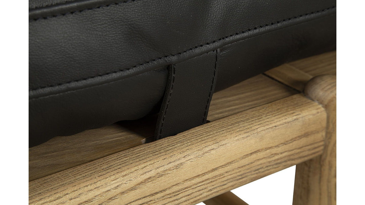 Osborne - Leather Bench - Black / Light Brown