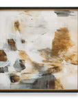 Ancient Story - Framed Abstract Print - Black / Blue / Brass / Gold / Gray / Orange / White / Yellow