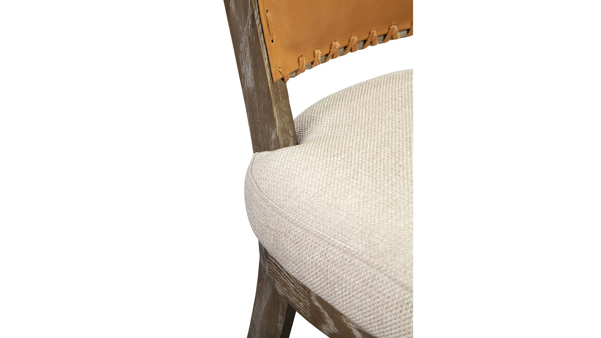 Lina - Chair - Leather And Linen Set of 2 - Light Brown