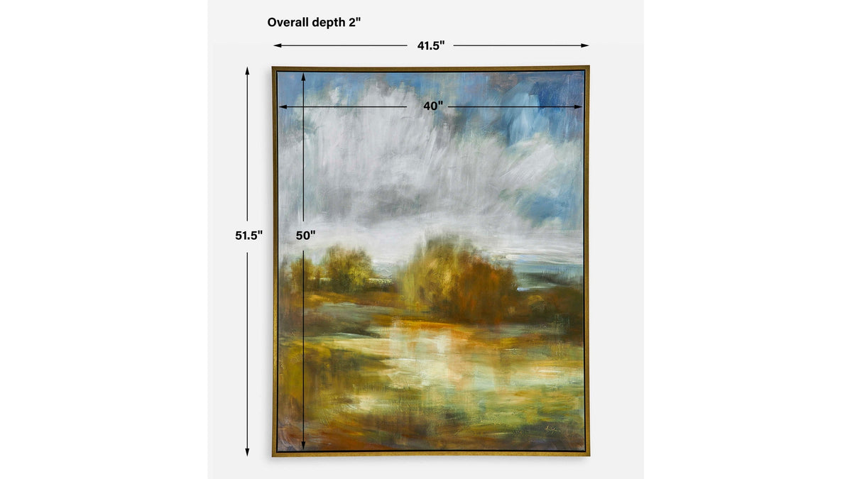 John's - Field Framed Landscape Art - Beige