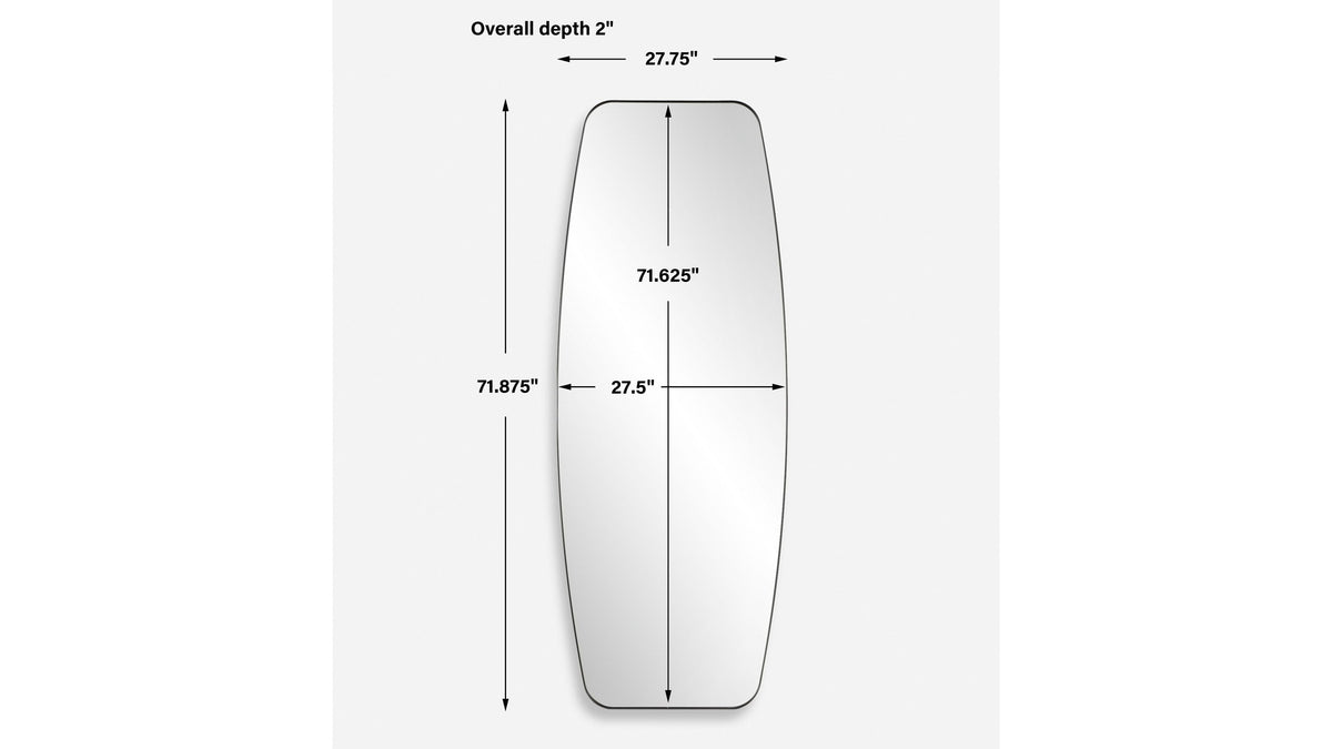 Caspian - Curved Black Dressing Mirror