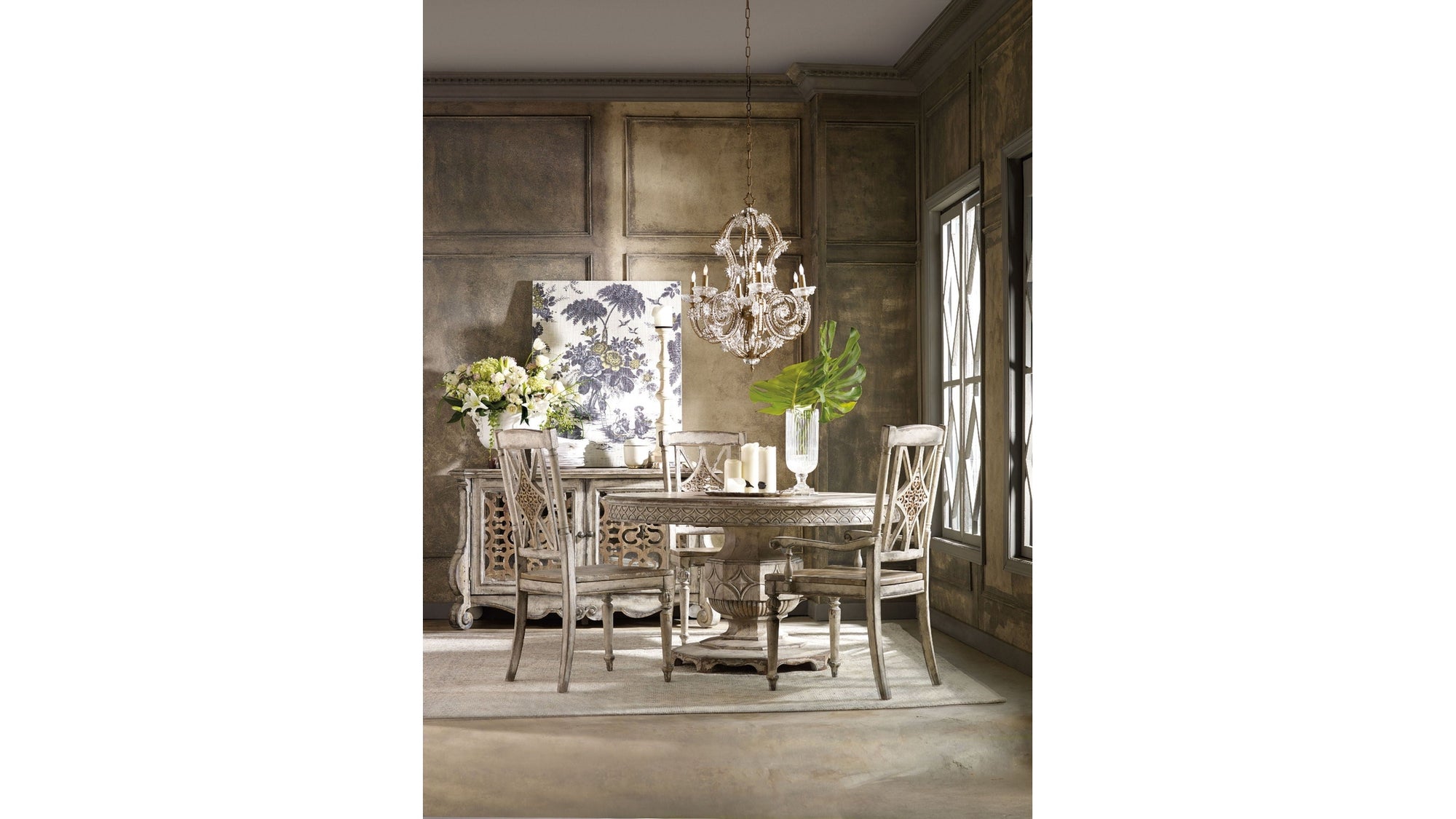 Chatelet - Round Dining Table With One 20" Leaf - Paris Vintage