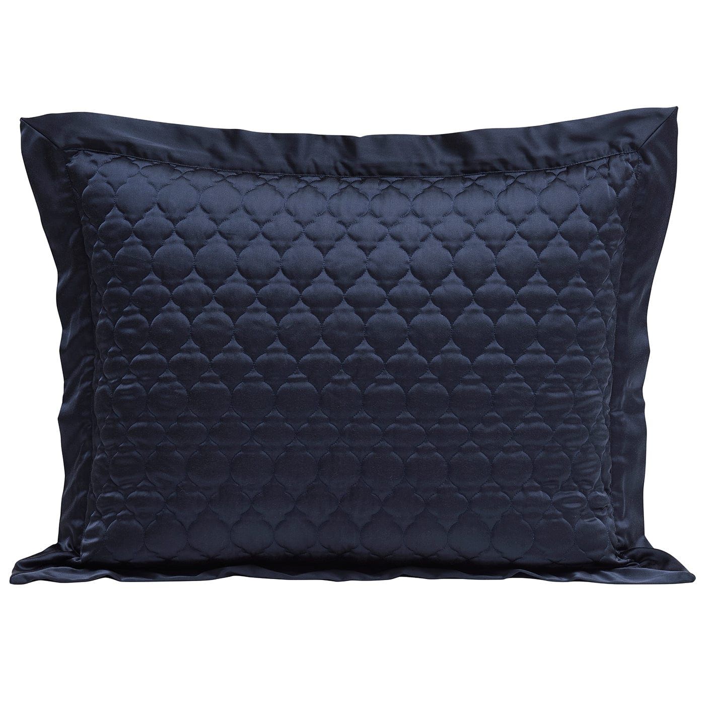 High Shine Satin - 21" x 34" Quatrefoil Quilt Pillow Sham Set (Set of 2) - Navy