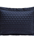 High Shine Satin - 21" x 34" Quatrefoil Quilt Pillow Sham Set (Set of 2) - Navy