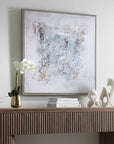 Find Me Here - Abstract Framed Canvas Art - Black / Blue / Brown / Gray / White