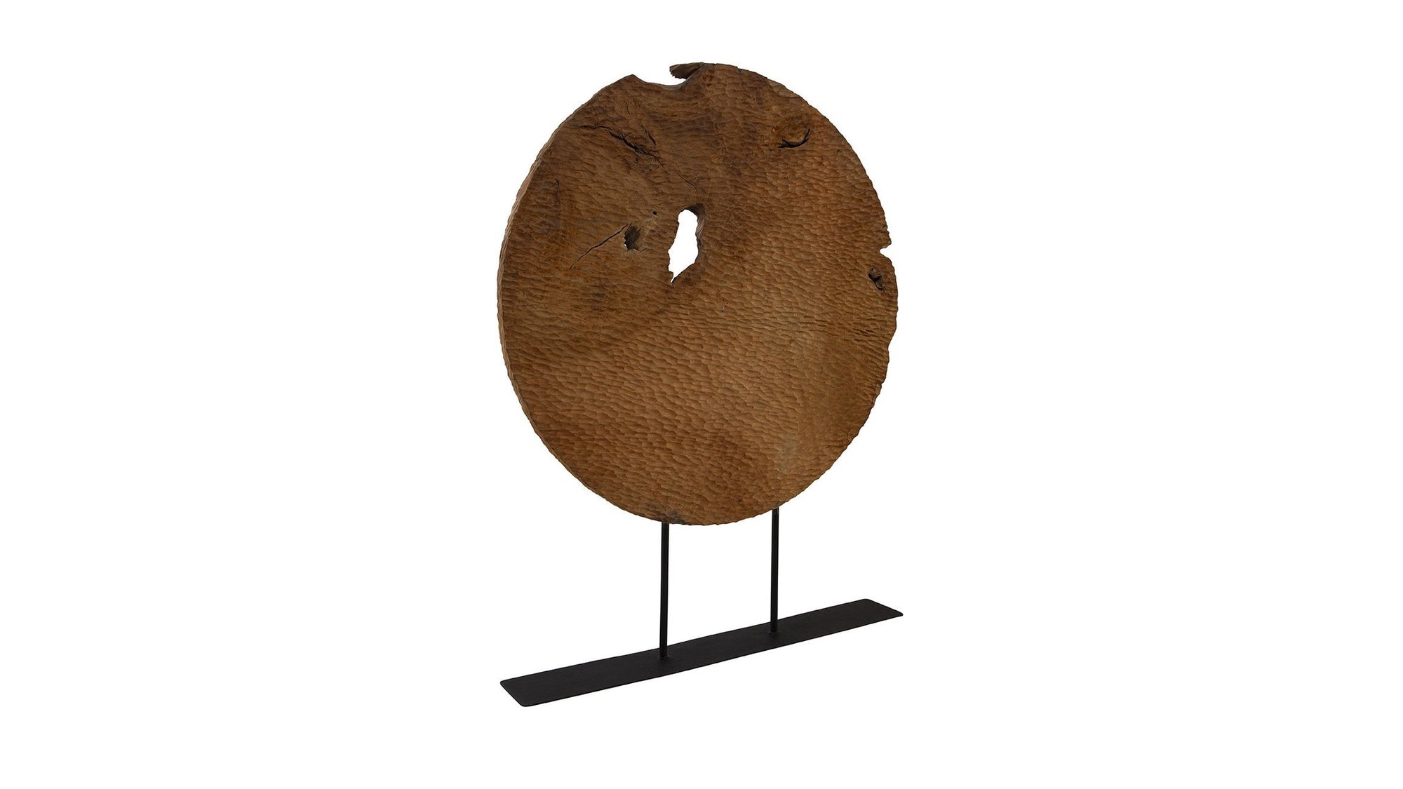 Teak Sculpture Set Set of 2 - Dark Brown