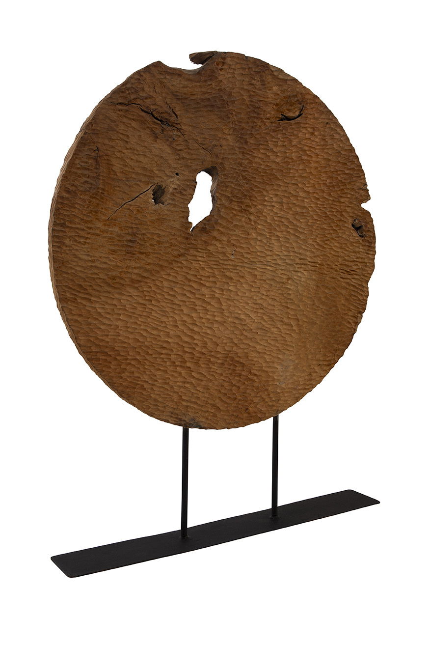 Teak Sculpture Set (Set of 2) - Dark Brown