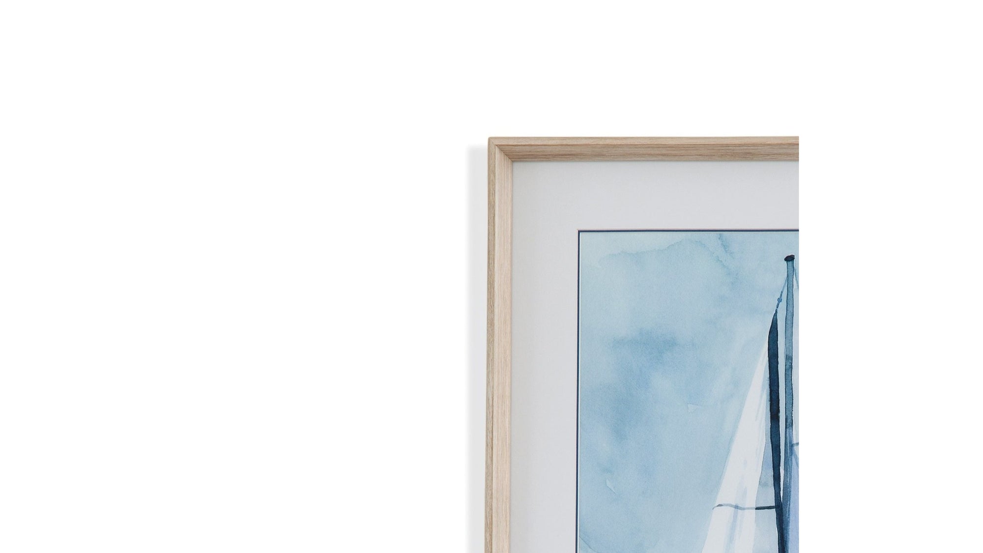 Lone Sailboat I Framed Print - Blue
