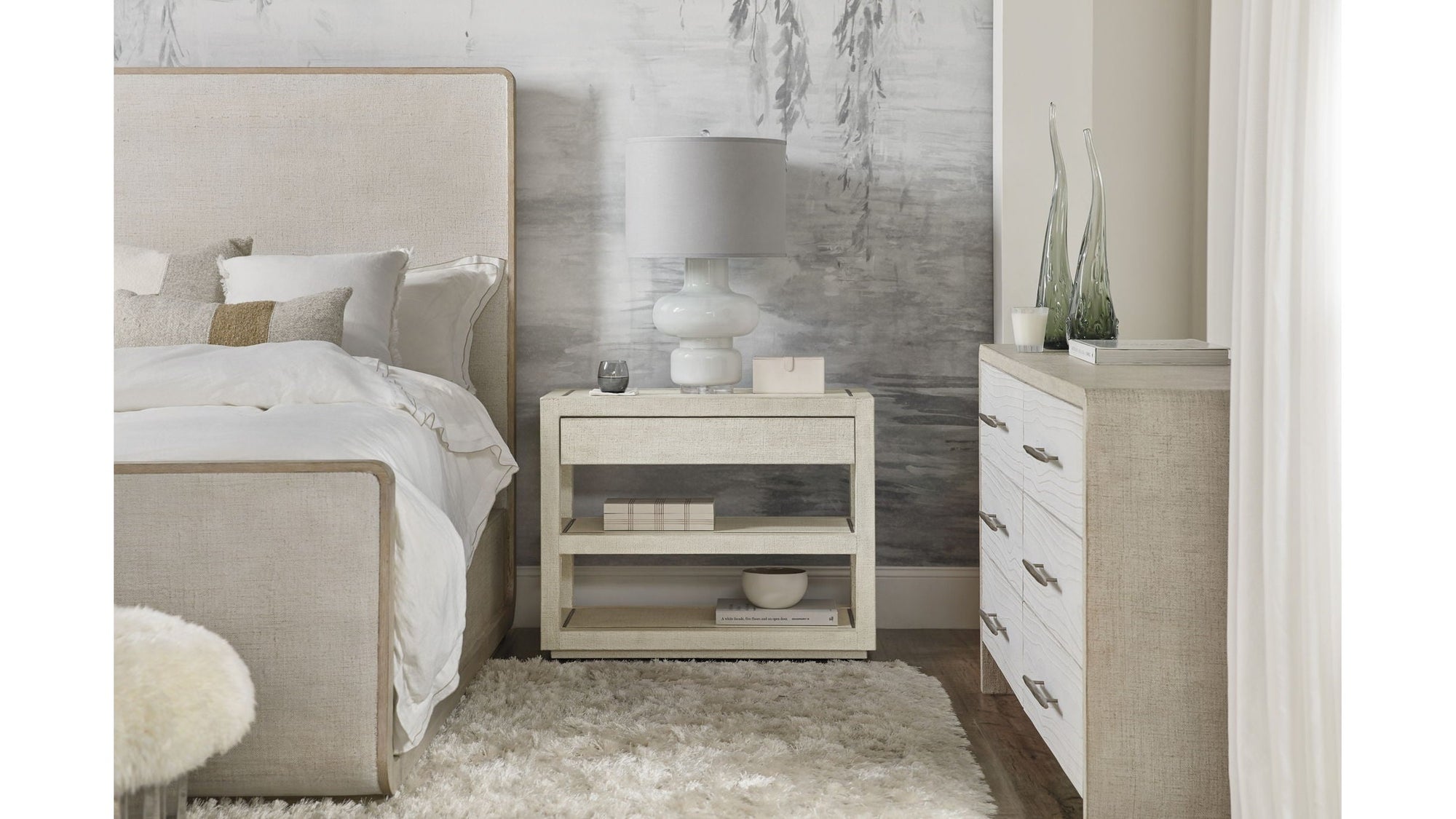 Cascade - 1-Drawer 1-Shelf Nightstand - Beige