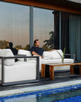 Remsen - Outdoor Lounge Chair - Black / Oyster