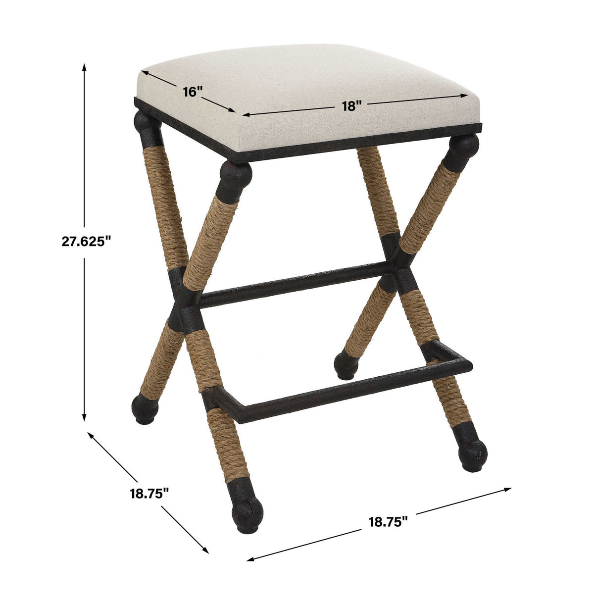 Firth - Rustic Counter Stool - Oatmeal